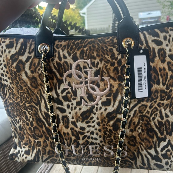 Guess large cheetah print tote bag - Picture 2 of 4